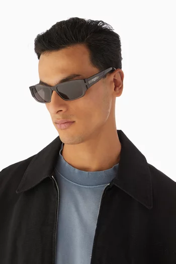 نظارة شمسية بإطار مستطيل أسيتات معاد تدويره