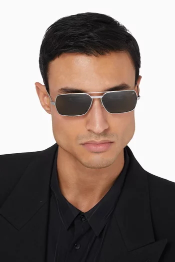 Rollagas Rectangle Sunglasses in Metal