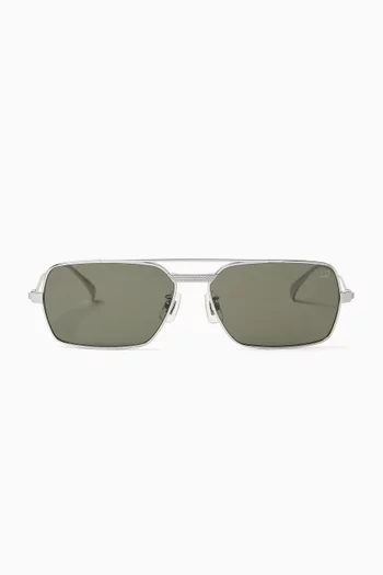 Rollagas Rectangle Sunglasses in Metal