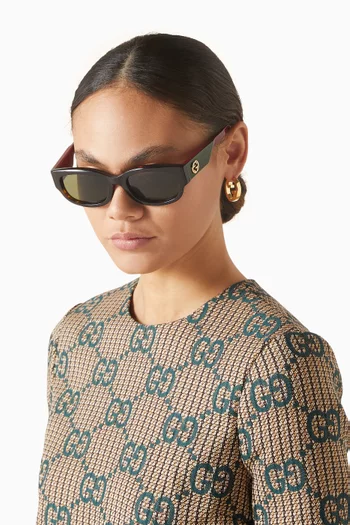 نظارة شمسية بإطار مستطيل أسيتات