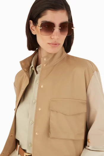 Trinity Square Sunglasses in Metal