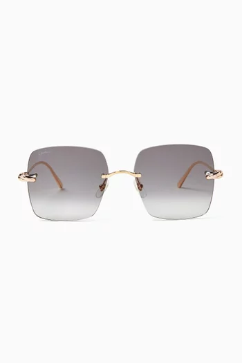 Trinity Square Sunglasses in Metal
