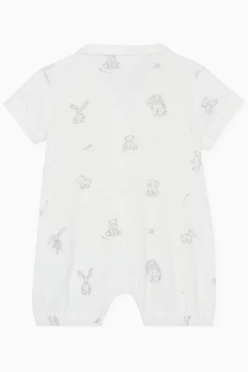 Animal-print Romper in Cotton