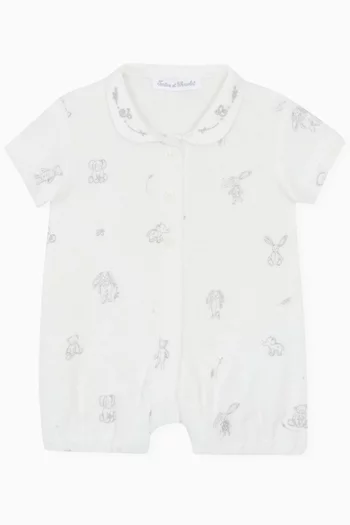 Animal-print Romper in Cotton