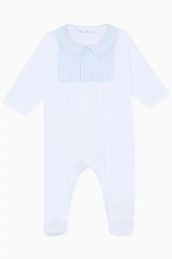 Striped Collar Pyjama in Cotton