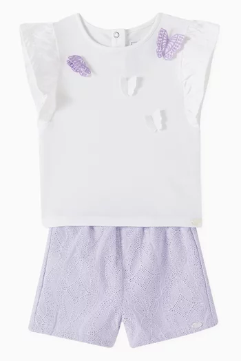 Broderie Anglaise Shorts in Cotton