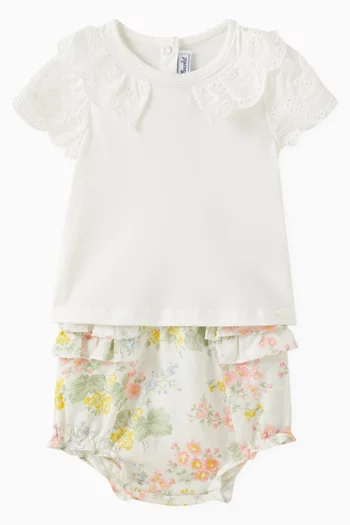 Floral Bloomers in Linen-cotton Blend