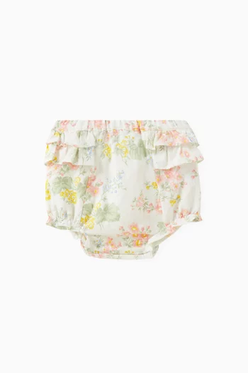 Floral Bloomers in Linen-cotton Blend