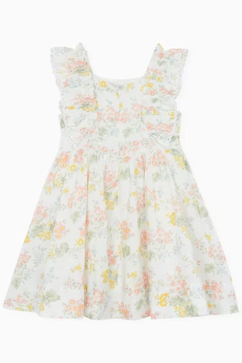 Ruffle Floral Dress in Cotton