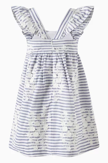 Striped Embroidered Dress