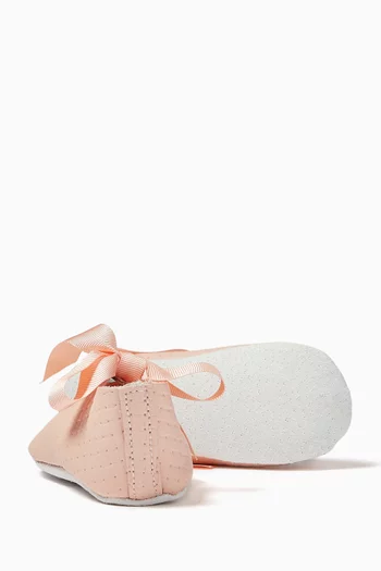 Bow-detail Ballet Flats in Leather