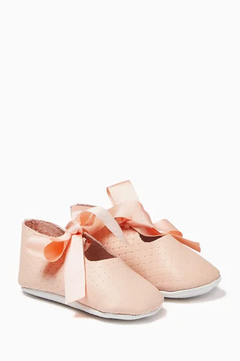 Bow-detail Ballet Flats in Leather