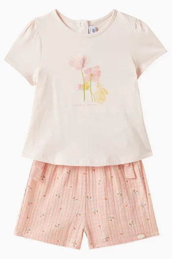 Poppy Stripes shorts in Cotton