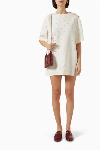 Embroidered Top in Silk Cady