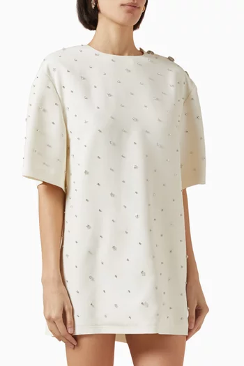 Embroidered Top in Silk Cady