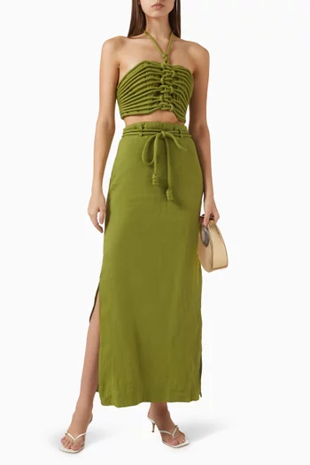 Ayla Crop Top in Linen