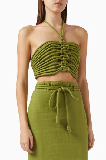 Ayla Crop Top in Linen