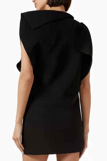 Trapeze Draped Mini Dress in Viscose Blend