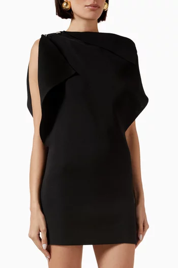 Trapeze Draped Mini Dress in Viscose Blend