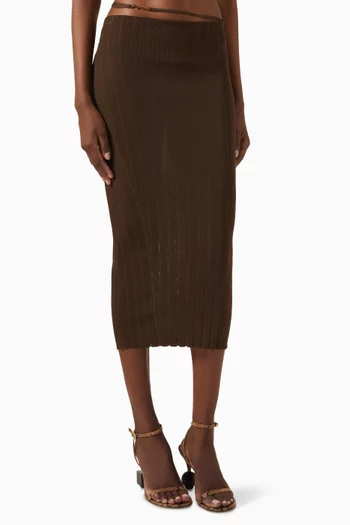 La Jupe Pralu Midi Skirt in Viscose Blend