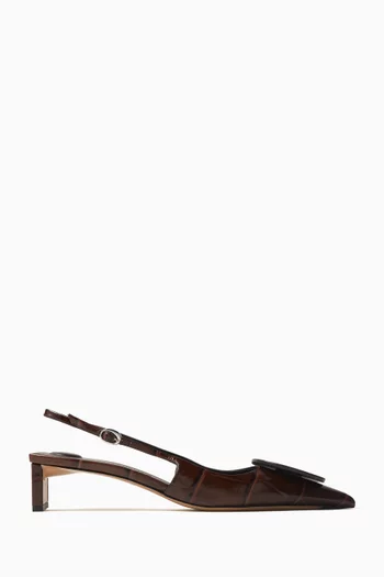Les Slingbacks Duelo 40 Pumps in Croc-embossed Leather