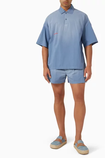 Logo Embroidered Polo Shirt in Cotton-poplin