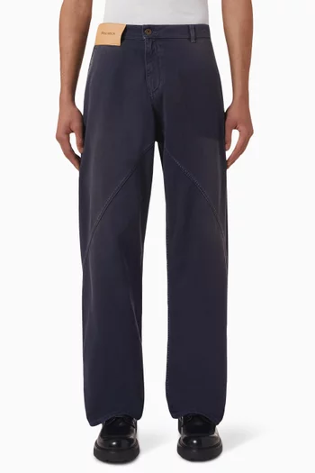 Aged Twisted Workwear Jeans in Denim