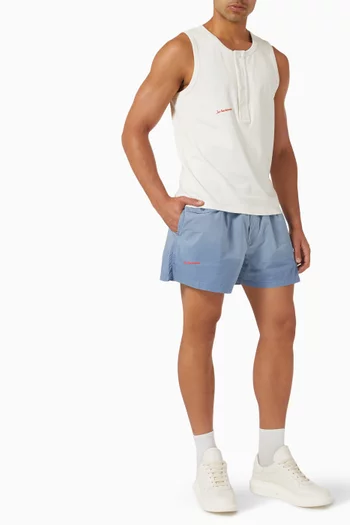 Henley Woven Vest in Jersey