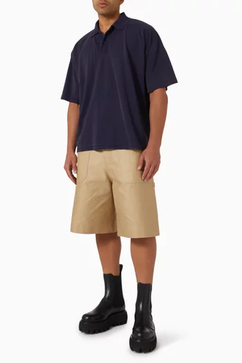 Anchor Print Polo Shirt in Cotton-piqué