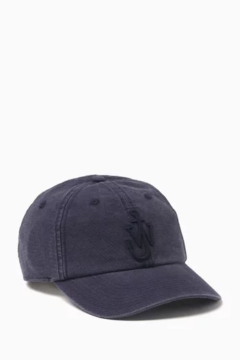 Anchor Logo Baseball Cap in Cotton