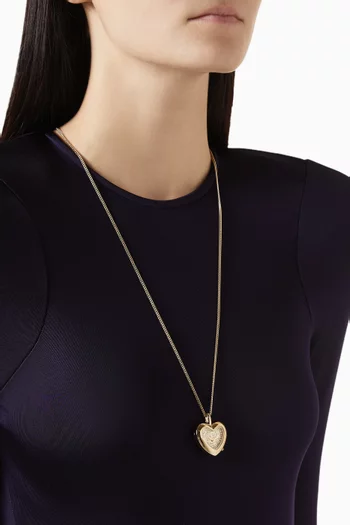 GP Heart Watch Pendant Necklace in Stainless Steel