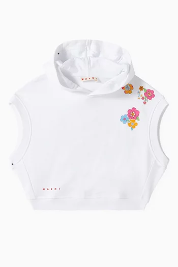 Floral-print Hoodie in Cotton