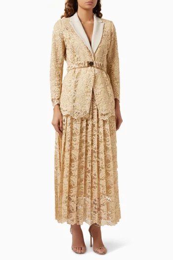 Belted Blazer in Lace