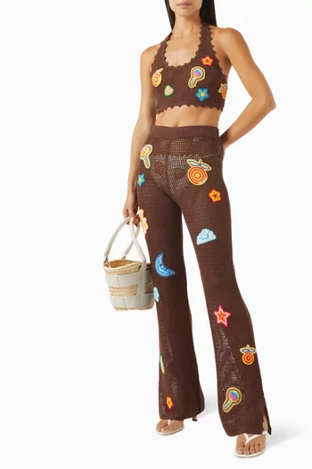 حمالة صدر كروشيه برقعات مزيج قطن