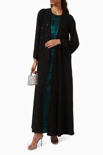 Embellished 3-piece Abaya Set in Crepe