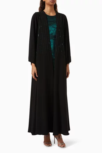 Embellished 3-piece Abaya Set in Crepe
