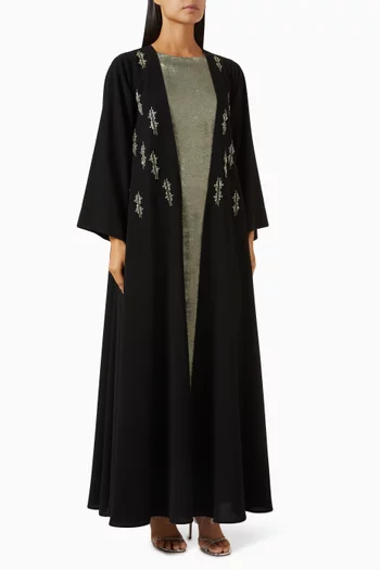 Embellished 3-piece Abaya Set in Crepe