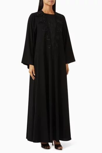 Tonal-embellished Abaya Set