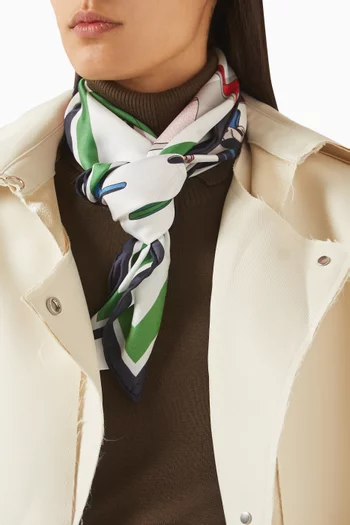 Shoe Printed Scarf in Silk