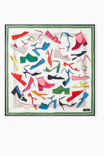 Shoe Printed Scarf in Silk