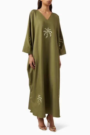 Palm Embroidered Kaftan