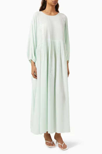 Embroidered Pleated Kaftan