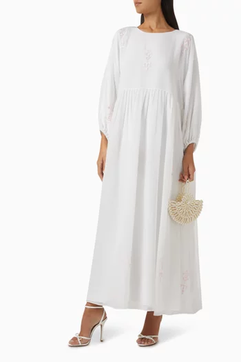 Embroidered Pleated Kaftan