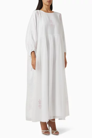 Embroidered Pleated Kaftan