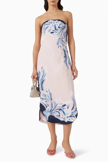 فستان ميف متوسط الطول كتان