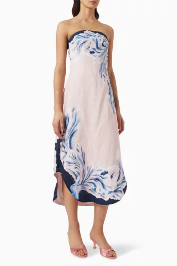 فستان ميف متوسط الطول كتان