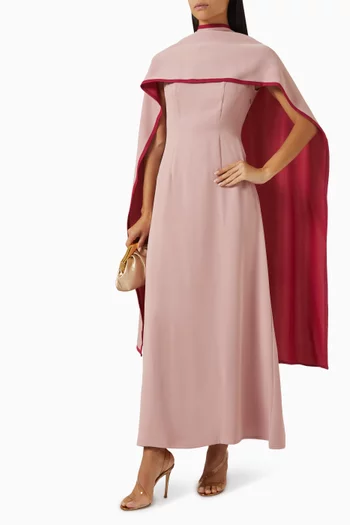 Cape-style Scarf Maxi Dress