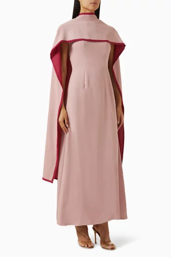 Cape-style Scarf Maxi Dress