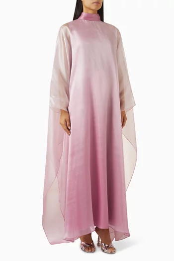 Oversized-sleeves Kaftan in Crepe