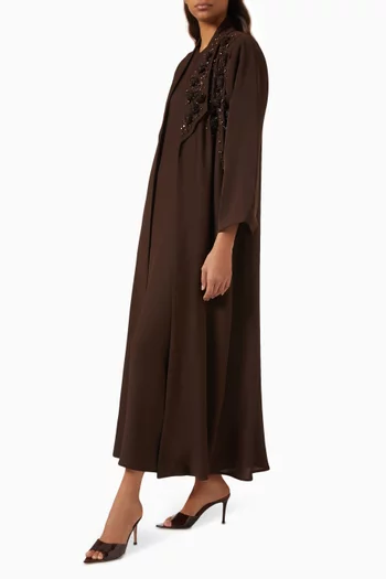 Floral Embellished 3-piece Abaya Set